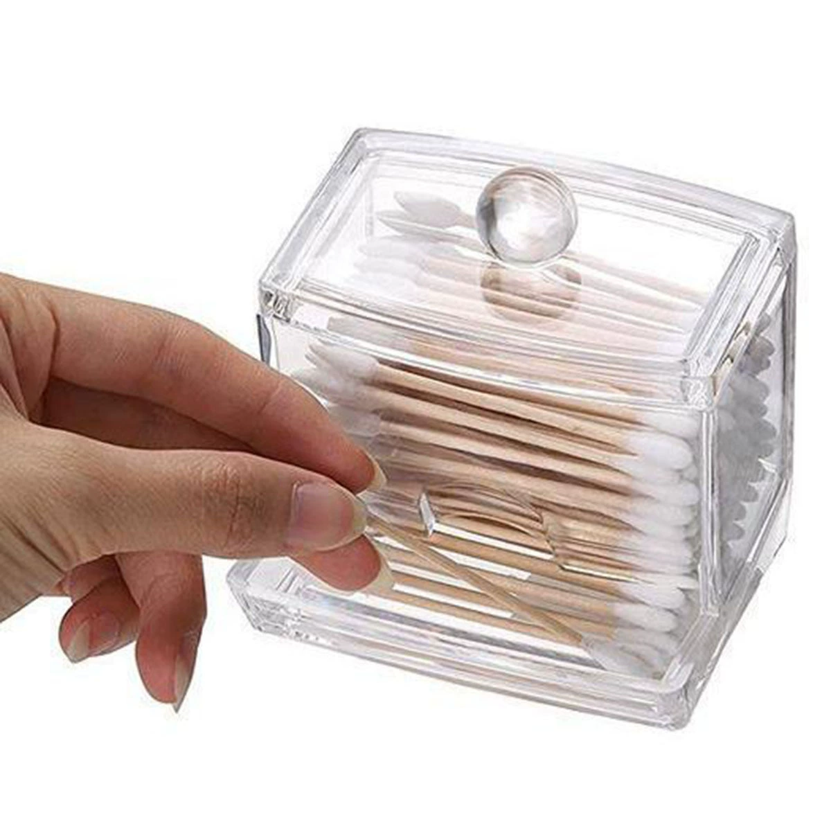 Transparent acrylic cotton swabs, cotton pads, universal storage box, sponge, dustproof makeup box, sample