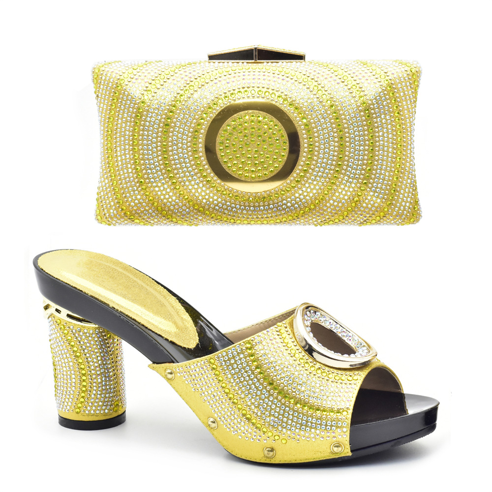 Damen Plus Size Mode Diamant Hot Heels Sandalen Hochzeit Party Satchel Party Dinner Set_voghion.com
