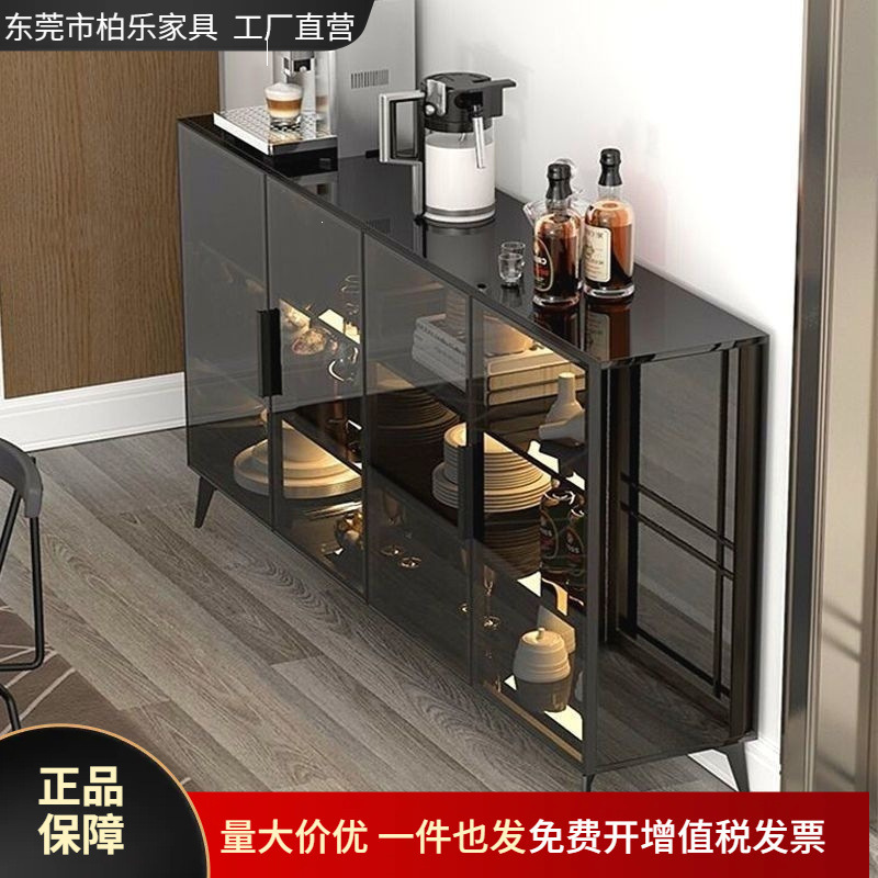 Modern minimalist slate sideboard wine cabinet, light luxury high-end glass door, integrated wall-mounted storage for home kitchen and living room Modern minimalist slate sideboard wine cabinet, light luxury high-end glass door, integrated wall-mounted storage for home kitchen and living room