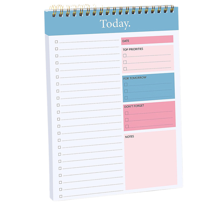 Libro de bobina semanal y mensual diario en inglés transfronterizo libro de notas de plan de gestión de tiempo de horario de autodisciplina de estilo simple ins