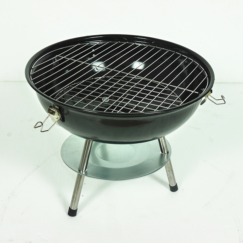 Los fabricantes producen barbacoa de carbón barbacoa parrilla barbacoa redonda estufa de manzana de tres patas de 14 pulgadas