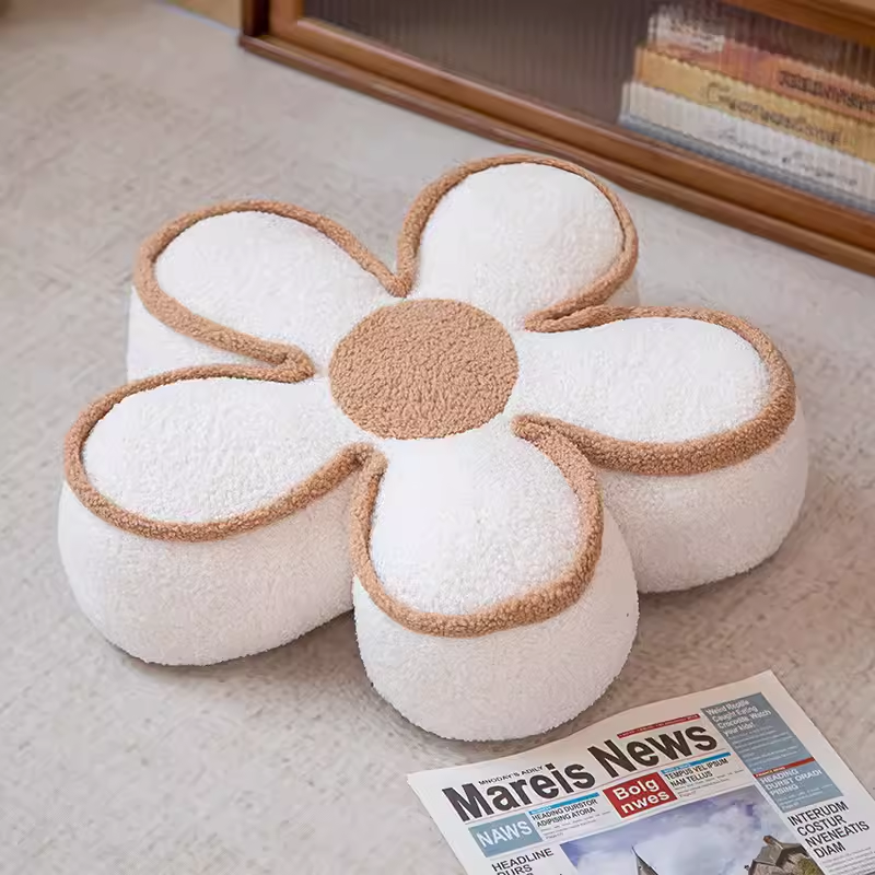 Cojín de Silla de Flor de Peluche de Franela y Algodón PP para Oficina y Hogar