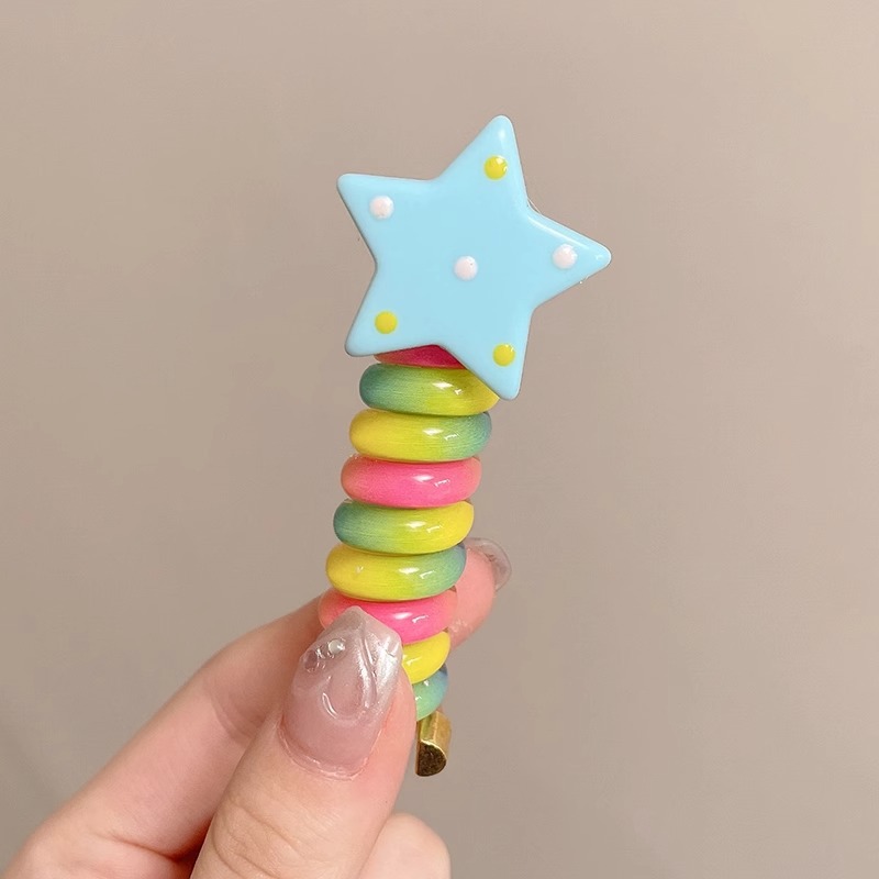 Hermosa niña amor burbuja trenzado artefacto de cabello de verano de alta elasticidad línea telefónica duradera bucle de cabello atado cabello