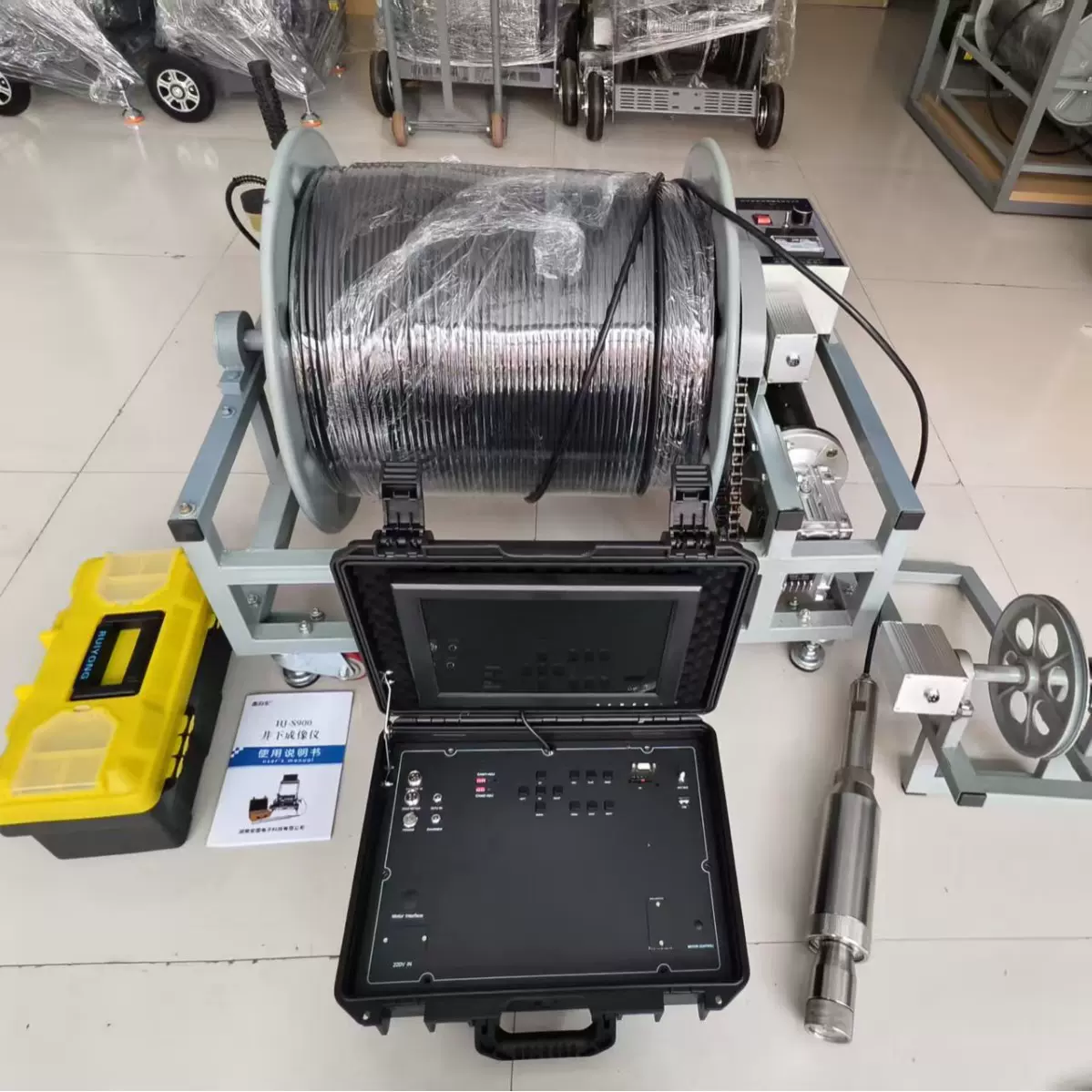 修井捞泵摄像机360度旋转摄像头500米高清双探头井下电视成像仪