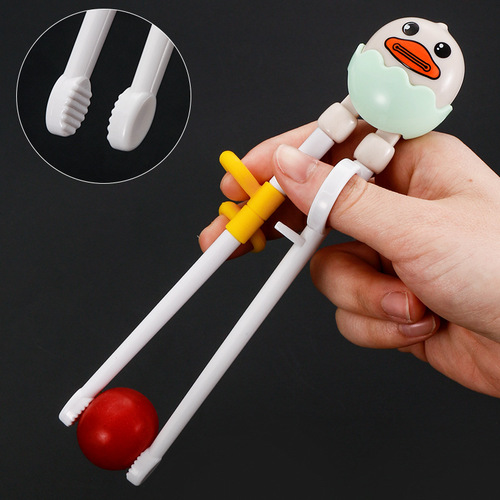 New 304 stainless steel children's cartoon training chopsticks, cute baby food spoon and fork set, portable three-piece set