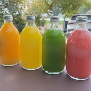 Cold extraction coffee bottle outdoor beverage coffee bottle aluminum cover small mouth transparent round glass bottle capacity 300ml/500ml
