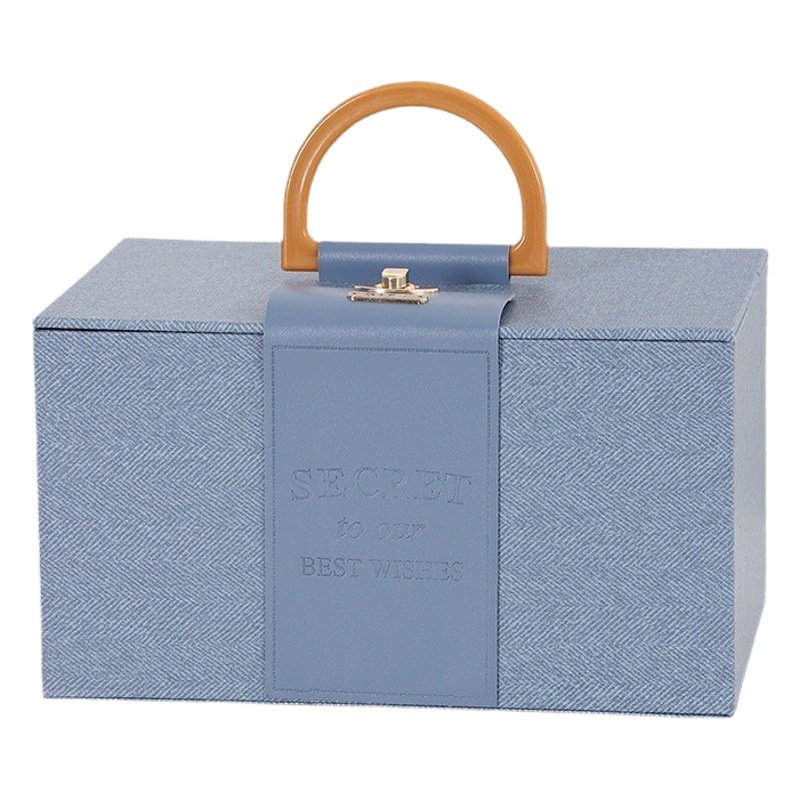 2023 nueva caja de regalo portátil regalo Festival de Primavera caja de embalaje de cuero caja de dulces de boda caja de regalo de mano al por mayor