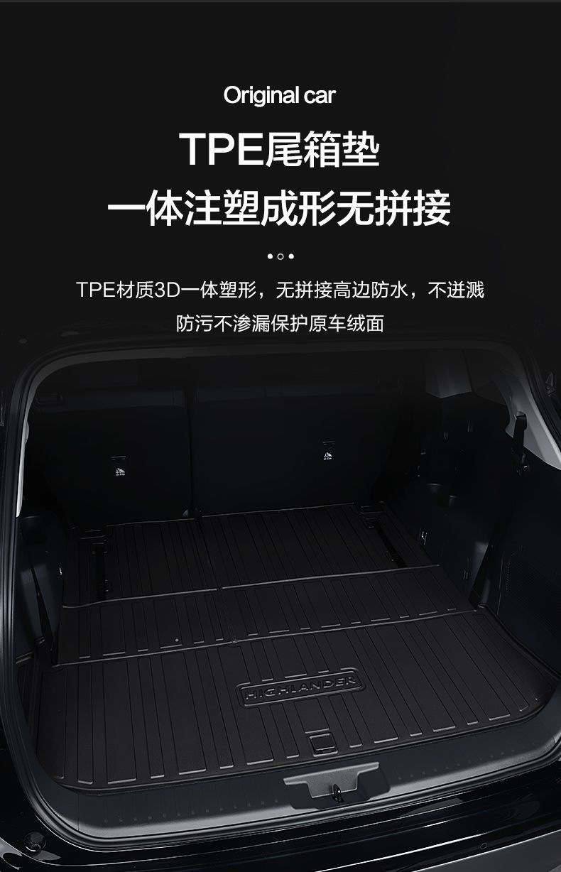 Suitable for Toyota Highlander trunk mat 21 car interior decoration products Daquan accessories tail box mat modification parts