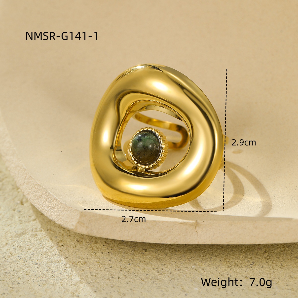 PVD Coated Gold Plating Process PVD Coated Real Gold Plated Solid Color 304 Stainless Steel Simple Style Classic Style Waterproof Non Tarnish Rings