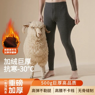 秋冬美丽诺羊毛保暖裤A类10A抑菌柔软贴身日常穿搭男士加厚保暖裤
