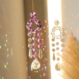 Dream Catcher Sunny Catcher Pendant Colorful Crystal Light and Shadow Rainbow Hanging Wind Chimes Accessories Children's Room Decoration Gift