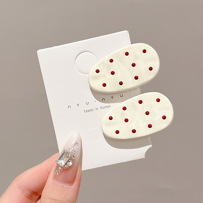 Coreana lateral frange clip de cabello de la frente de mujer sensación avanzada 2025 nuevo toque de dopamina clip de boca de pato