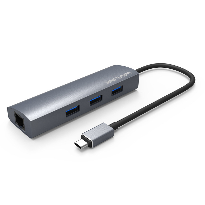 Wavlink Compact and Portable Multi-device Connection USB-c Four-port Gigabit High-speed Hub UH3031GC