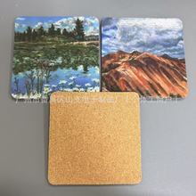 定做軟木中纖板杯墊密度板杯墊吸水紙杯墊軟木墊廣告咖啡杯墊