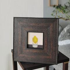 Solid Wood Niche Lemon Pattern Retro Oil Painting Modern Decorative Wall Art Framed Chinese Style Art Medieval Feel