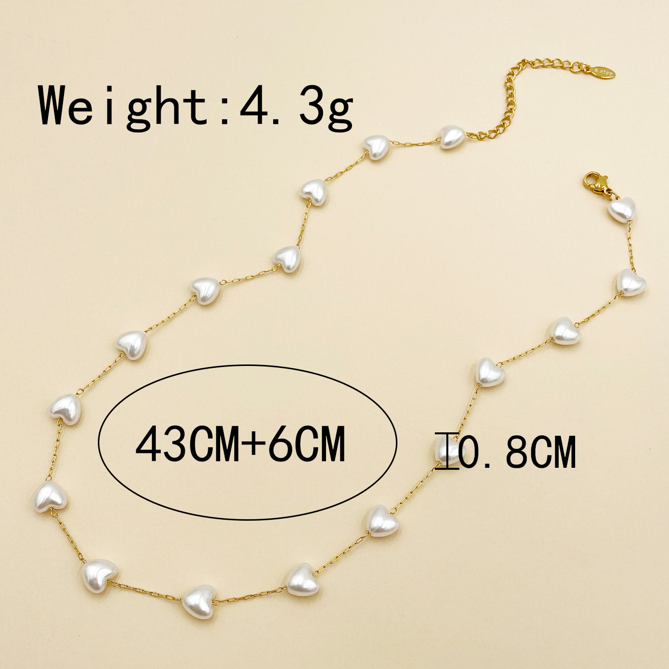 10g Weight PVD Coated Gold Plating Process Real Gold Plated Plating Material Shell Inlay Material Necklace Classification Wholesale Jewelry Simple Style Heart Shape 304 Stainless Steel Shell 14K Gold Plated Chain Stainless Steel Necklaces
