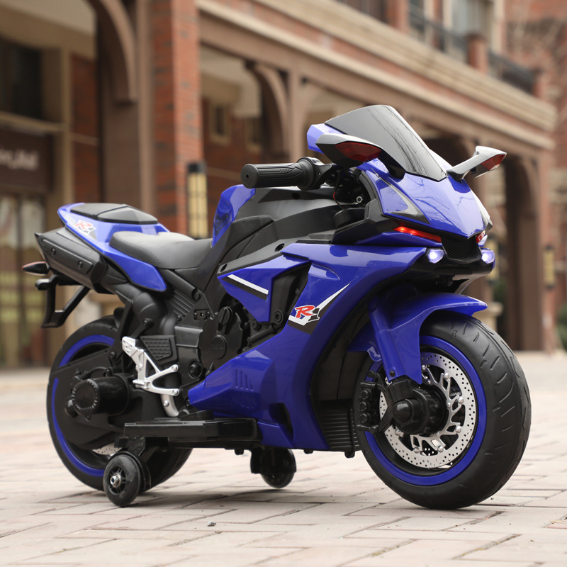 Motocicleta eléctrica para niños de 3 - 7 - 10 años de edad, ruedas grandes y brillantes, nueva motocicleta recargable de dos ruedas para bebés