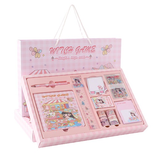 Cute Cartoon Sticker Handbook Set Children's Student Gift Prize Girl Heart Handbook Gift Box Set