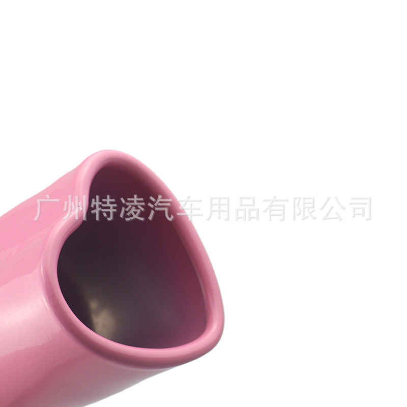 63mm car tail throat single out heart-shaped style exhaust nozzle stainless steel rear air nozzle muffler tail pipe tail throat