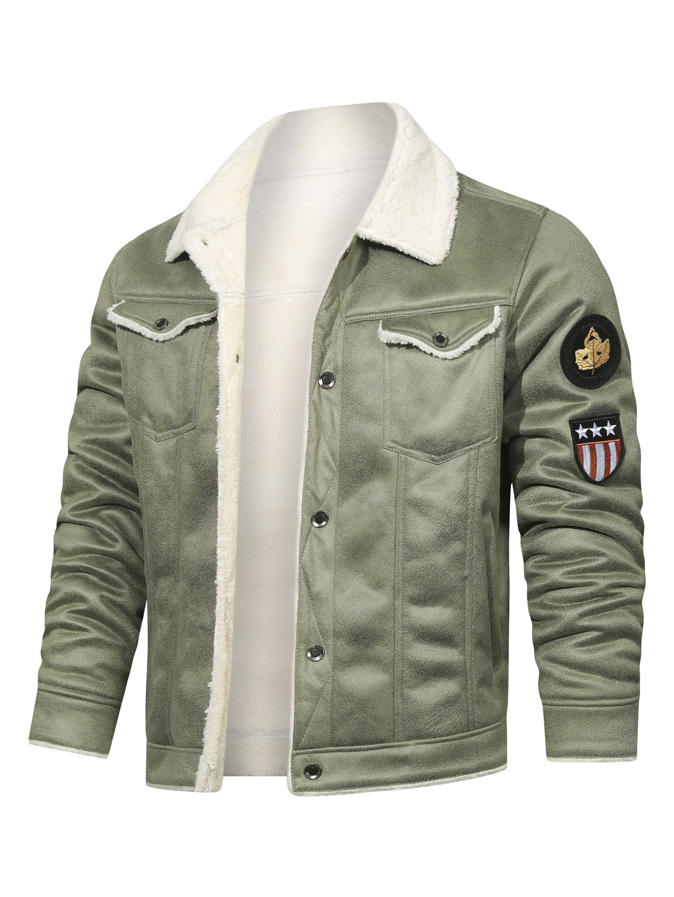 2019 transfronterizo invierno Amazon AliExpress piel integrada europea y americana engrosada vuelo Chaqueta de algodón acolchado chaqueta de la motocicleta de los hombres