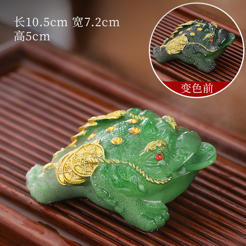 Té que cambia de color para mascotas decoración al por mayor que cambia de color gran sapo dorado mesa de té lychee juego de té boutique juego de té accesorios de mesa de té