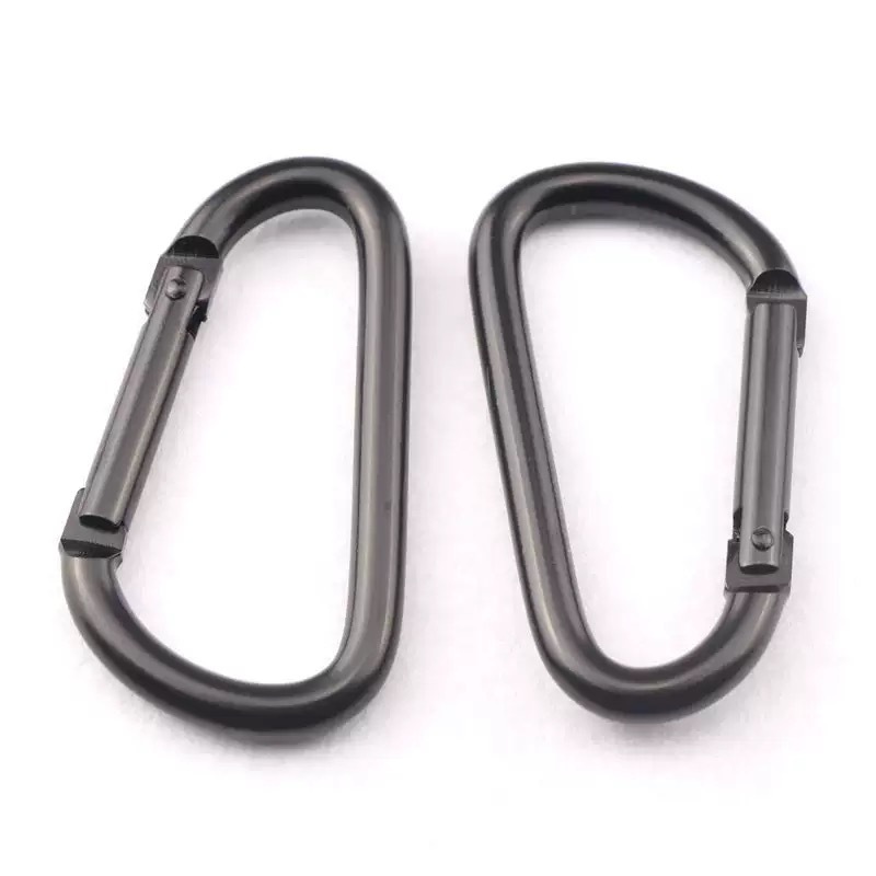 D-Shaped Gourd-Shaped All-Black Aluminum Alloy Carabiner Bluetooth Headset Shell Hook Mini Keychain Jewelry Accessories