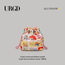 CHARHP&KEJNT官方正品夏天多巴胺小猫涂鸦印花抽绳包高颜值通勤包