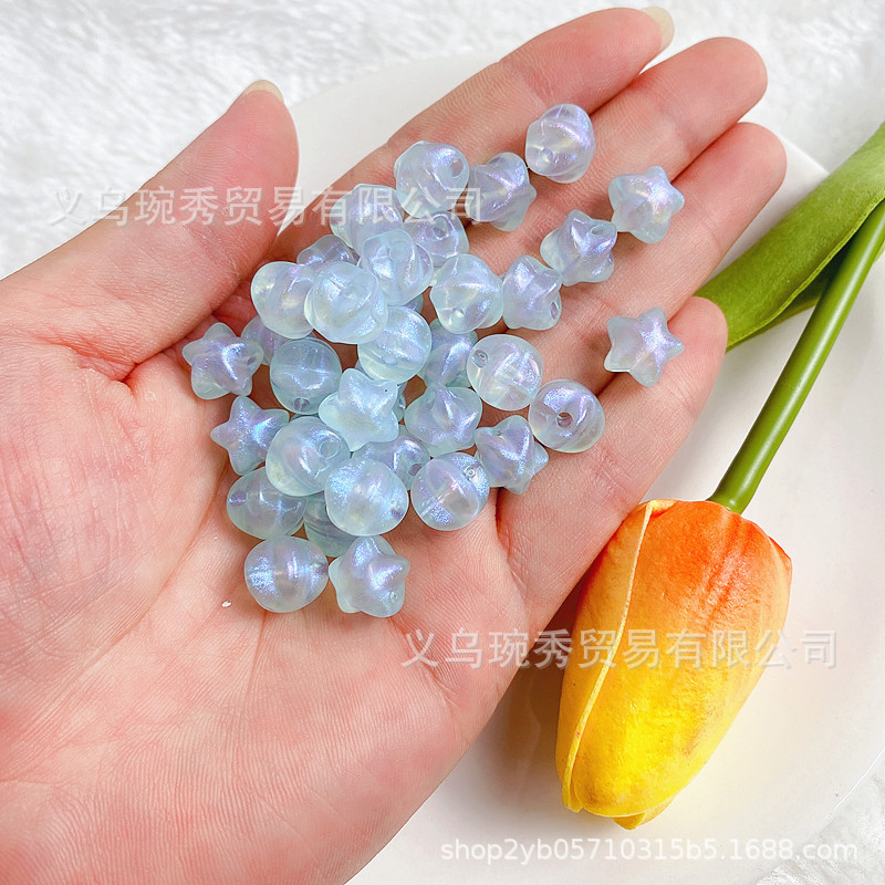 Perlas acrílicas con diseño estrella y sirena, accesorios DIY para pulseras