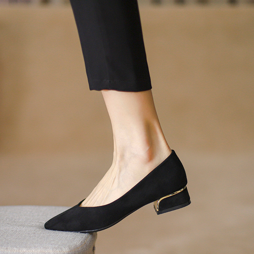 French evening style women's shoes Korean version versatile temperament leather shoes black single shoes women's flat soft sole professional formal work shoes