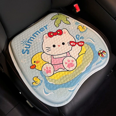 Cross-Border Cartoon Honeycomb Gel Car Seat Cushion for Girls, Summer Cooling Pad, Breathable Ice Silk Seat Cushion, Office Ice Pad (Cool pad) - swimming-cat-cooling-pad
