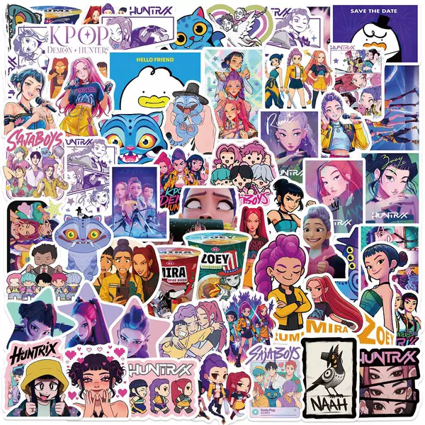 Demon Hunters Group Stickers Kpop Demon Hunters Cross-Border Cartoon Animation DIY Notebook Decoration