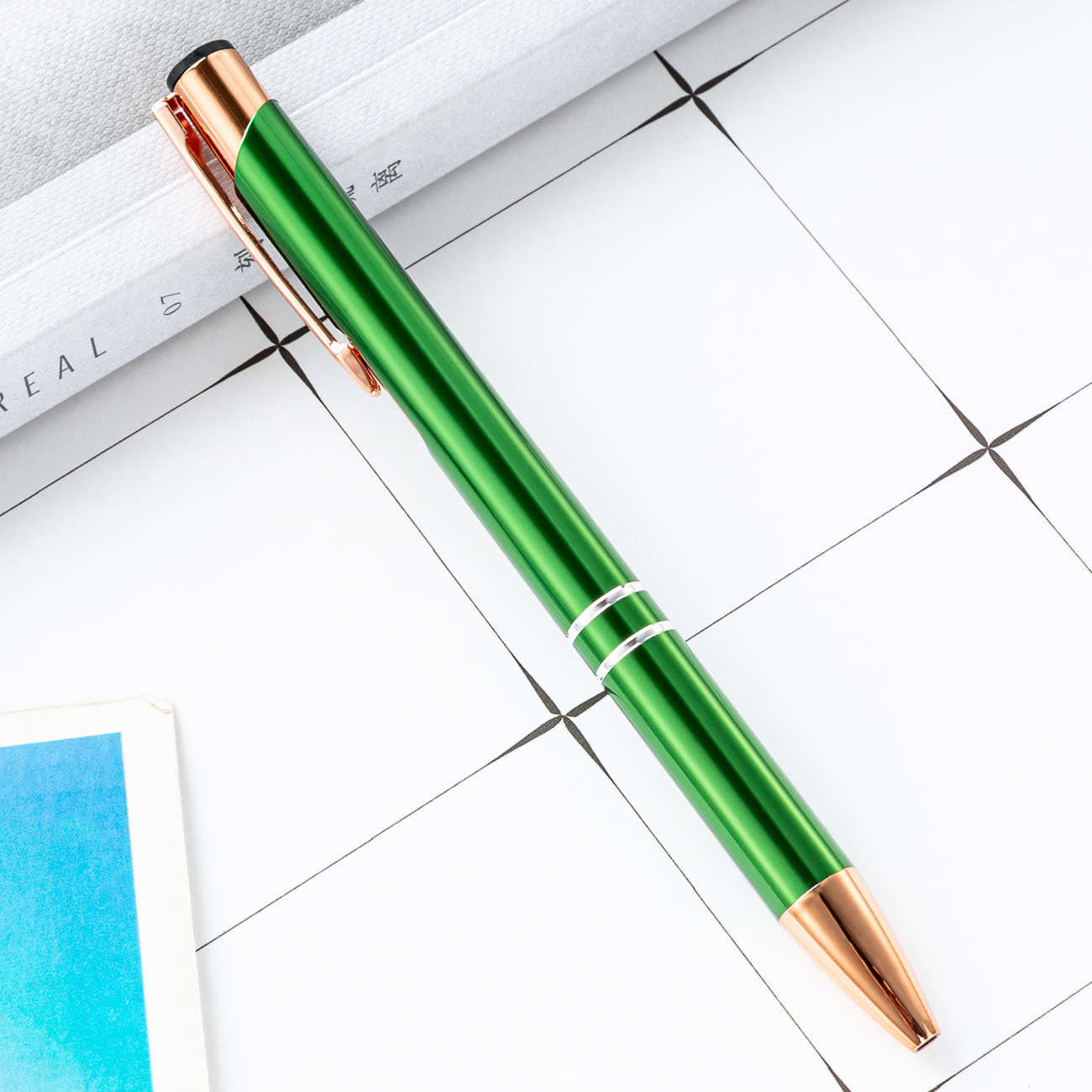 Metal bolígrafo de presión dos bobinas de aluminio barra de pluma de negocios puede imprimir logotipo publicitario regalo bolígrafo promocional fábrica al por mayor