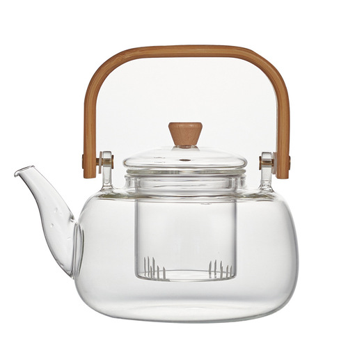 Factory direct sales bamboo handle kettle, heat-resistant glass teapot, household teapot, health kettle, electric ceramic stove, teapot