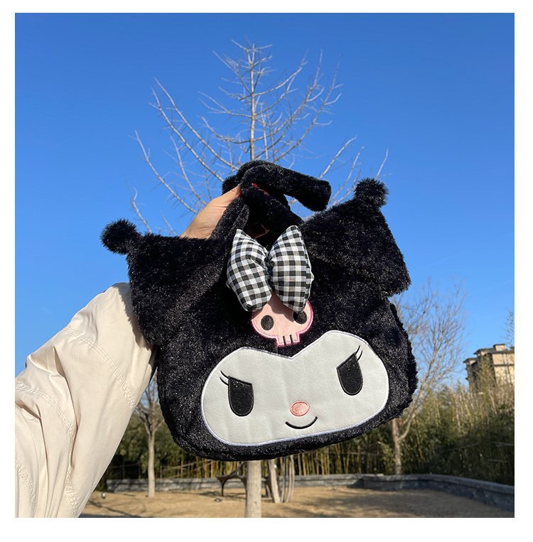 Lindo perro de dibujos animados japonés Yugui Merroti Kulomi bolsa portátil de un solo hombro de doble capacidad crossbody bolsa