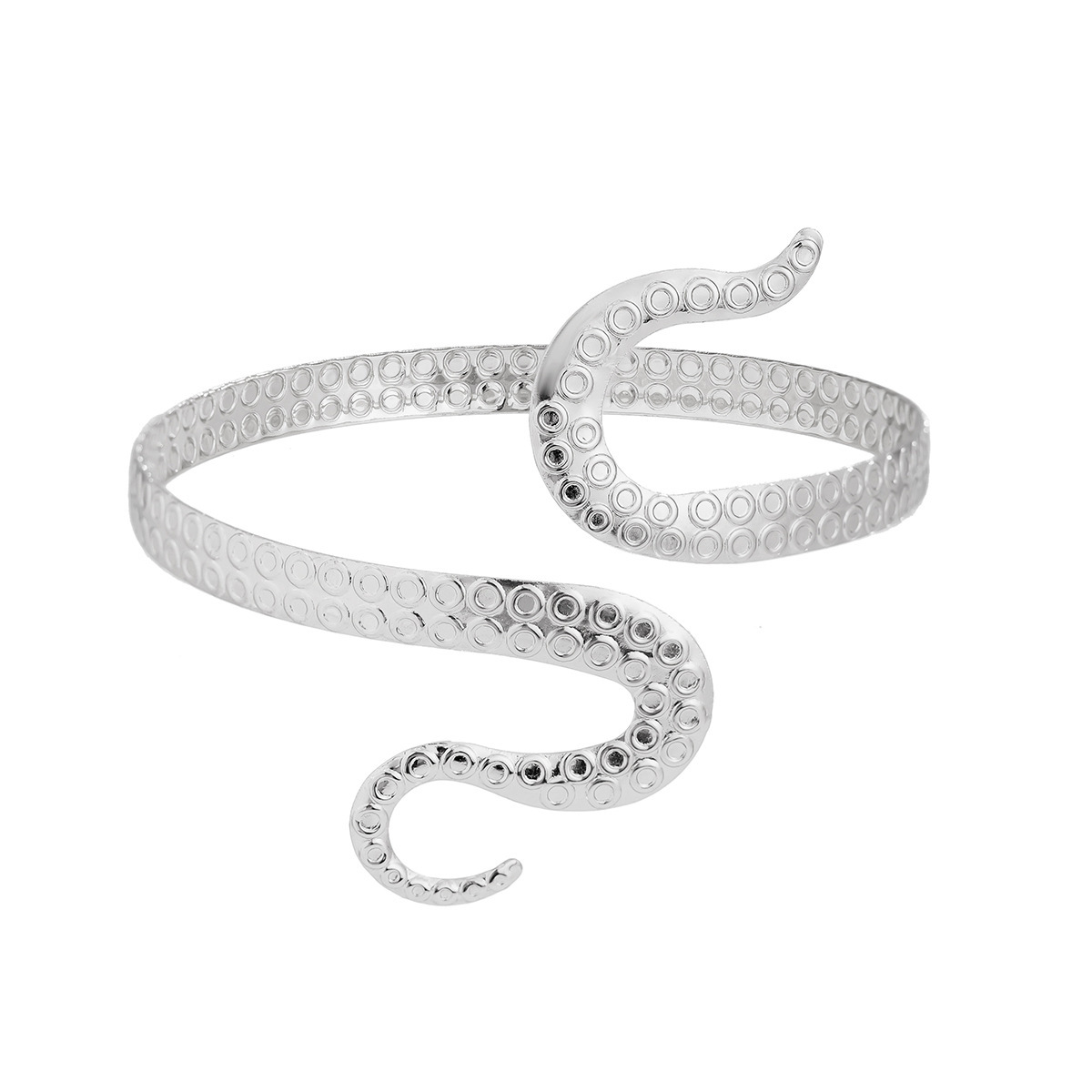 Wholesale Jewelry Simple Style Geometric Iron December Birthstone Turquoise Inlay Arm Bracelet display picture 6