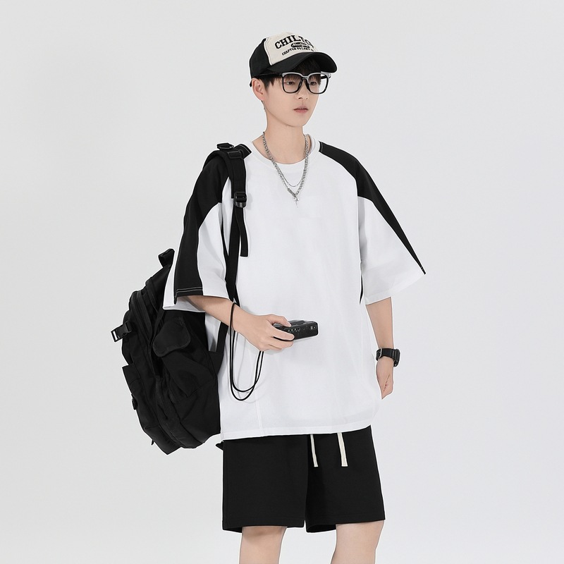 Origen fabricante verano hombres, estudiantes de secundaria y preparatoria, pantalones cortos sueltos de manga corta, trajes deportivos, uniformes de equipo, un lote personalizado