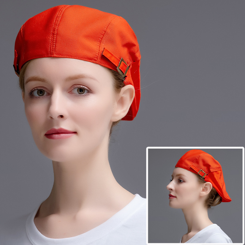 Nueva boina de vaqueros sombrero de cocinero camarero sombrero de trabajo sombrero de frente sombrero de boina de restauración mujer bordado personalizado