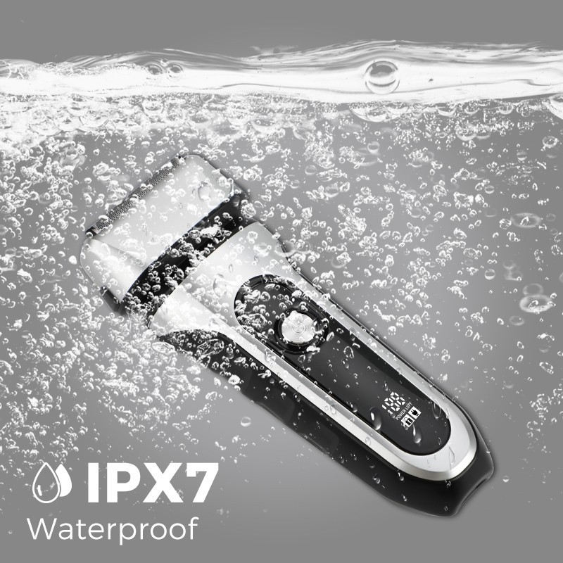 IPX7 waterproof reciprocating razor intelligent digital display electric razor 3 pieces floating aluminum foil mesh_voghion.com