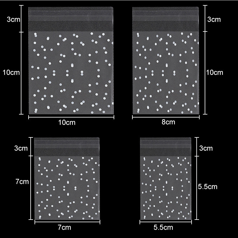 Plastic Material 100 PCS/Package Plastic Basic Simple Style Daily Round Dots Cherry Blossom Jewelry Packaging Bags