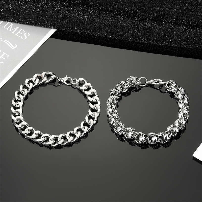 28g Weight No Inlaid Inlay Material Hip-Hop Geometric No Inlaid Alloy Chain & Link Bracelets Halloween Wholesale
