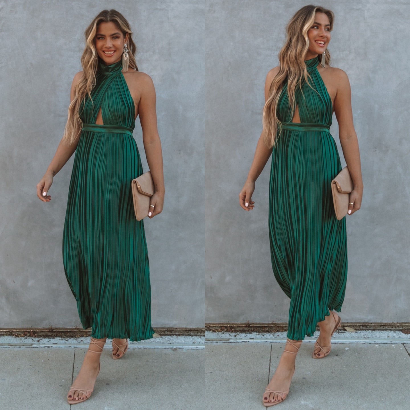 Women's Party Dress Elegant Sexy Halter Neck Sleeveless Solid Color Maxi Long Dress Banquet display picture 1