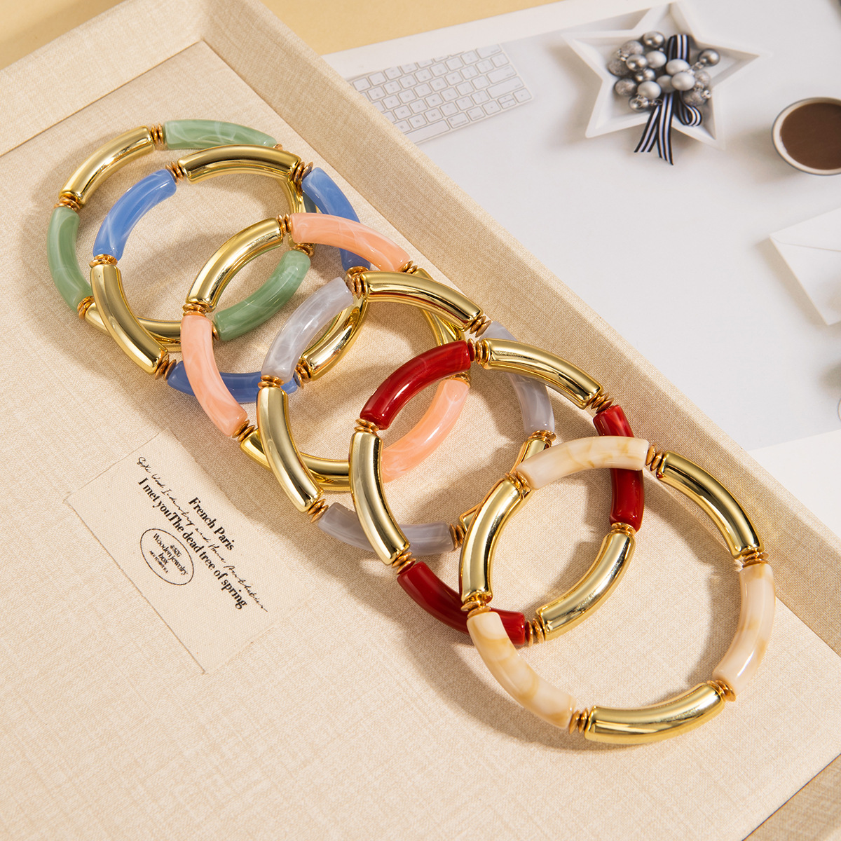 Acrylic Pendant Material Retro Solid Color Acrylic Bangles Wholesale