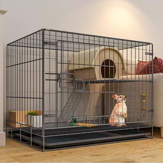 Клетка для кроликов домашняя большая двухэтажная полный комплект специальная распродажа универсальная всесезонная двухслойная клетка-гнездо для кроликов