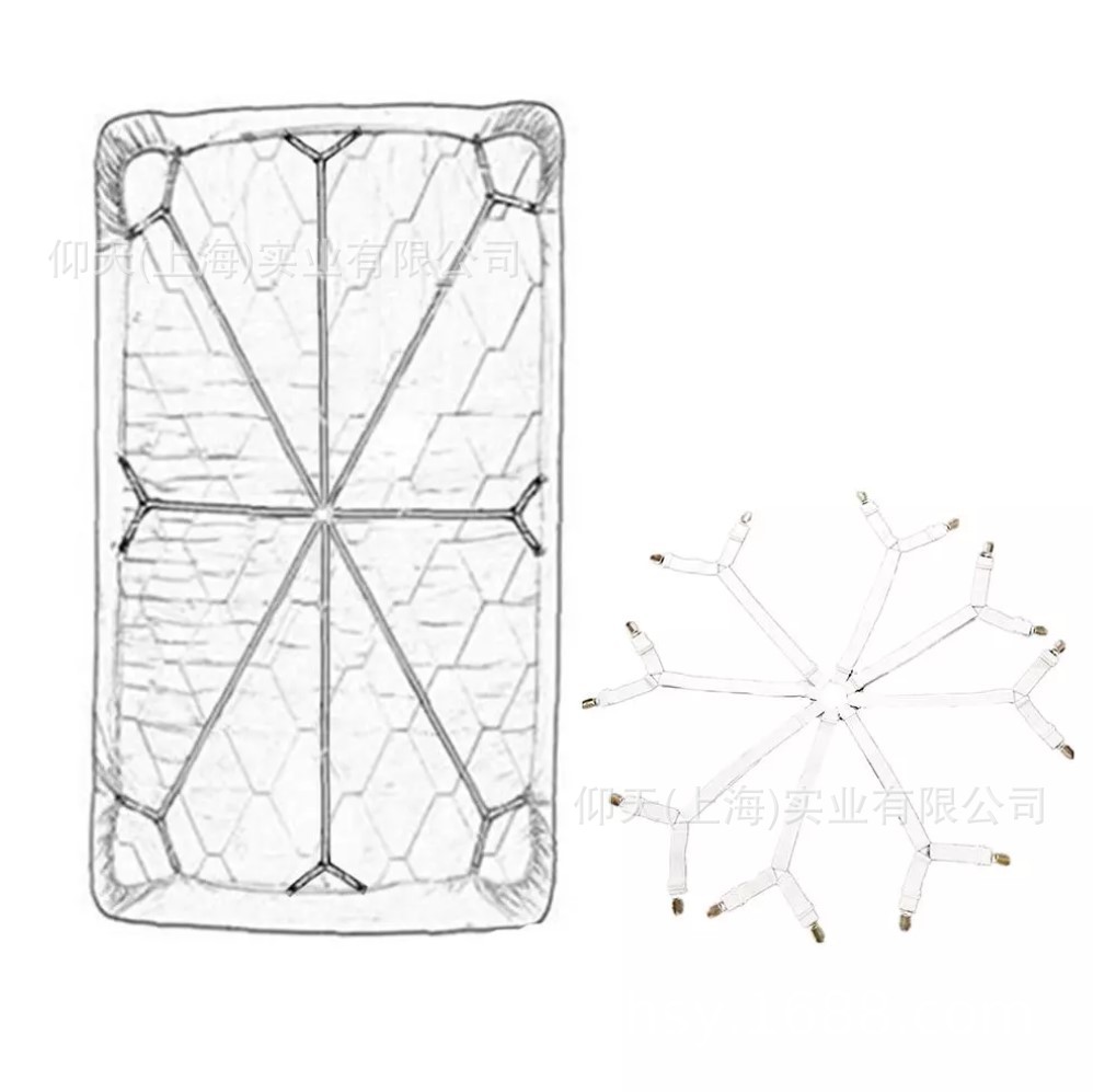 Soporte de sábana de cama de 6 lados colchón clip antideslizante hebilla fija hoja fija clip de hoja de cama de banda elástica anti-funcionamiento clip de hoja de cama