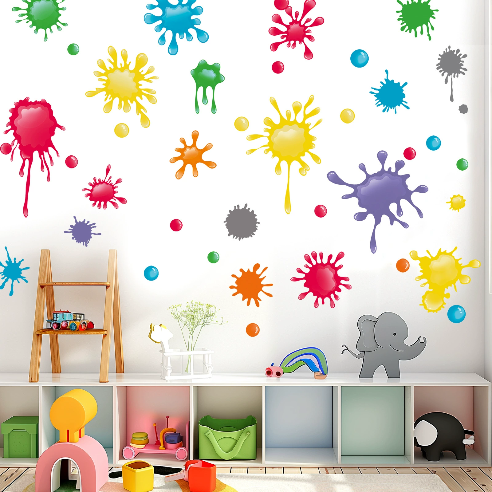 Новый трансграничный акварельный пигмент комбинация краски DIY спальня гостиная съемная декоративная наклейка на стену HY-125