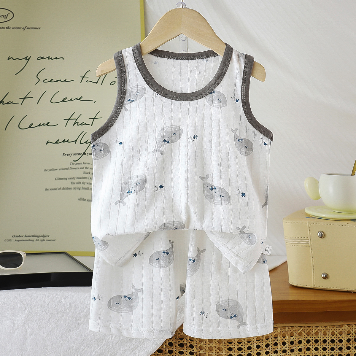 Chaleco infantil de algodón nuevo verano 2026 tipo delgado un juego de niños de verano Baby Baby ropa de verano para niños
