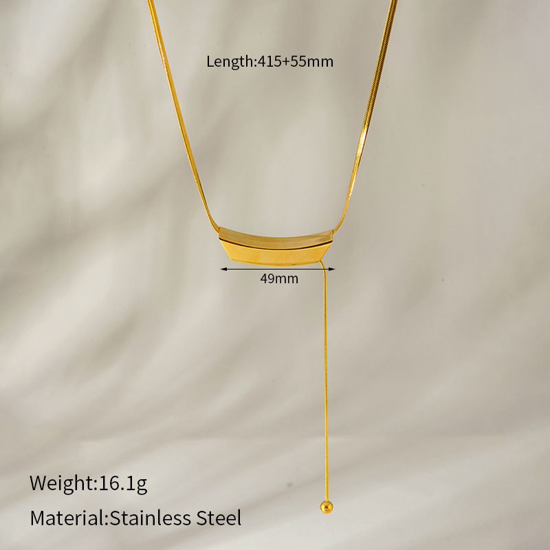Solid Color Pattern All Seasons Season Wholesale Jewelry Simple Style Solid Color Titanium Steel Plating Pendant Necklace Snake Chain