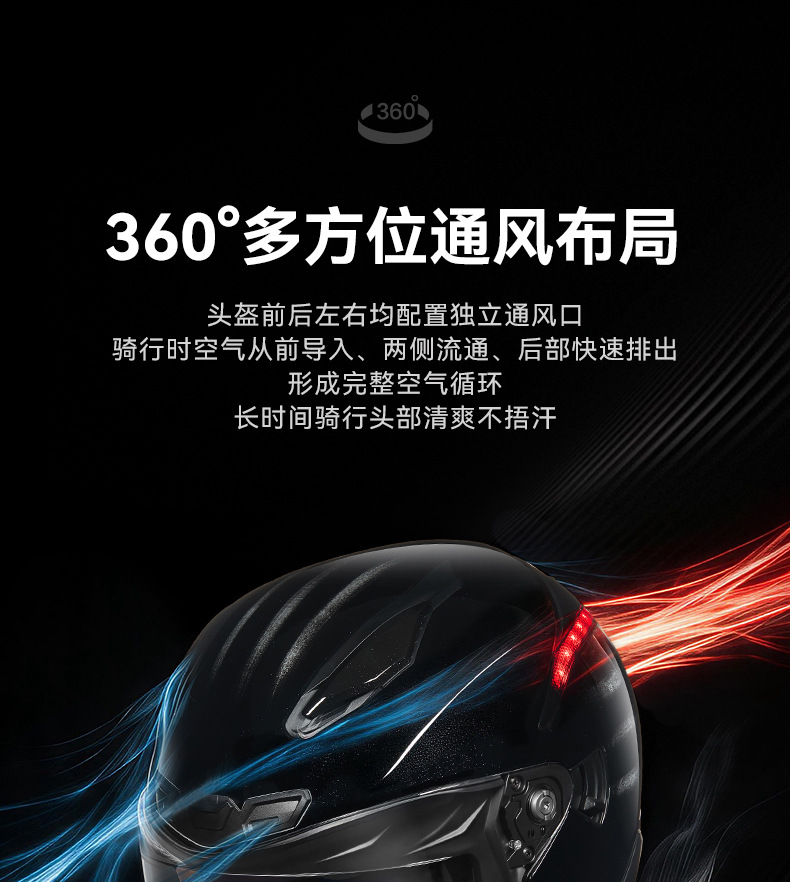 RNG New National Standard Motorcycle Helmet Full-Face Helmet for Men and Women with Dual Visors, Ventilation, Sun Protection, and Tail Light for Electric Vehicles