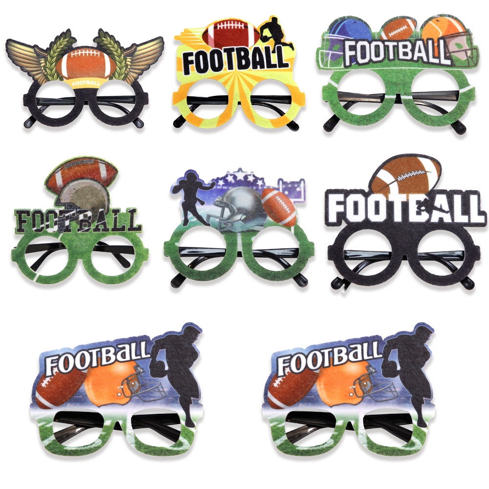 Transfronterizo nuevo Super Bowl rugby gafas fans animar apoyos fútbol americano Olive Festival gafas marco