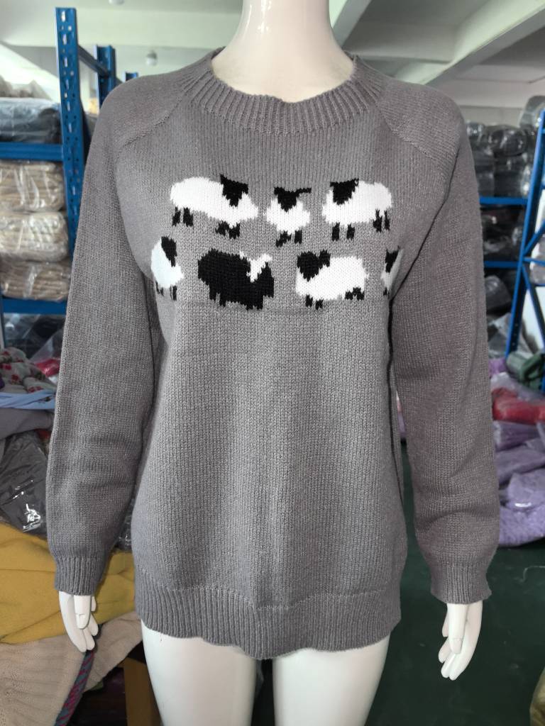 New Sweater Women Wish Hot Sale Round Neck Color Matching Loose Fashion Pullover Knitted Sweater 65 Undefined